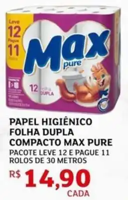 Assaí Atacadista Papel higiênico folha dupla compacto max pure oferta