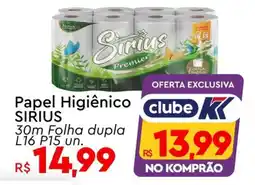 Komprao Atacadista Papel Higiênico SIRIUS oferta