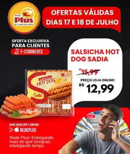 Rede Plus Supermercados Salsicha hot dog sadia oferta