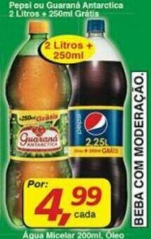 Supermercados Guanabara Pepsi ou Guarana Antarctica 2L + 250ml Gratis oferta