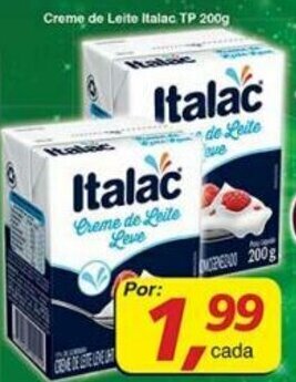 Supermercados Guanabara Creme de Leite Italac TP 200g oferta