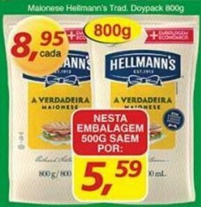 Maionese Hellmann's Trad. Doypack 500g