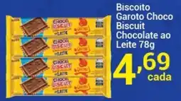 X Supermercados Biscoito Garoto Choco Biscuit Chocolate ao Leite oferta