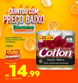 Econômico Atacadão Papel Higiênico Cotton Folha Tripla oferta
