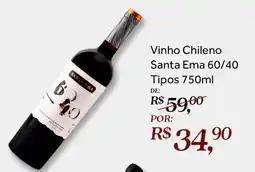 Festval Vinho Chileno Santa Ema 60/40 Tipos oferta