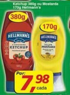 Supermercados Guanabara Ketchup 380g ou Mostarda 170g Hellmann's oferta