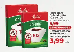 Supermercados Andreazza Filtro para Café Melitta 102 ou 103 oferta