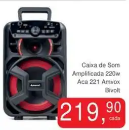 Mineirão Atacarejo Caixa de Som Amplificada 220w Aca 221 Amvox Bivolt oferta