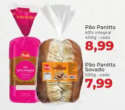 Supermercados Andreazza Pão Panitts 60% Integral cada oferta