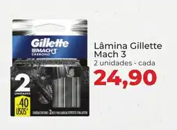 Supermercados Andreazza Lâmina Gillette Mach 3 oferta