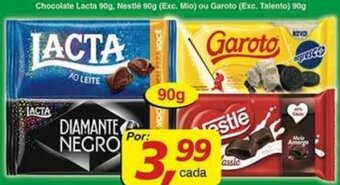 Supermercados Guanabara Chocolate Lacta 90g. Nestle 90g (exc. mi) ou garoto(ex talento) 90g oferta