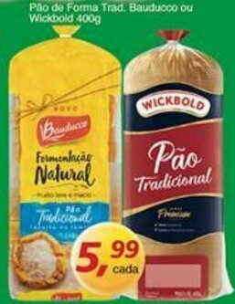 Supermercados Guanabara Pao de Forma Trad. Bauducco ou Wickbold 400g oferta