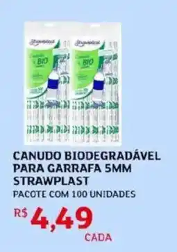 Assaí Atacadista Canudo biodegradável para garrafa 5mm strawplast pacote oferta