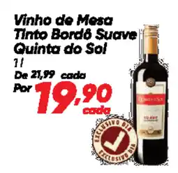 Dia Vinho de Mesa Tinto Bordô Suave Quinta do Sol oferta