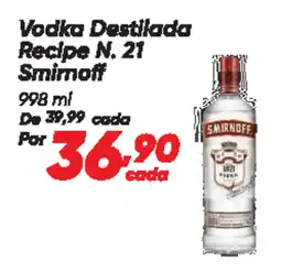 Dia Vodka Destilada Recipe N. 21 Smirnoff oferta