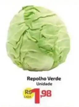 Supermercado Jacomar Repolho Verde Unidade oferta
