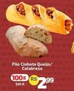 Supermercado Jacomar Pão Ciabata Queijo/ Calabresa oferta