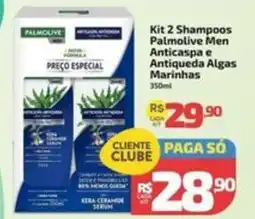 Supermercado Jacomar Kit 2 Shampoos Palmolive Men Anticaspa e Antiqueda Algas Marinhas oferta