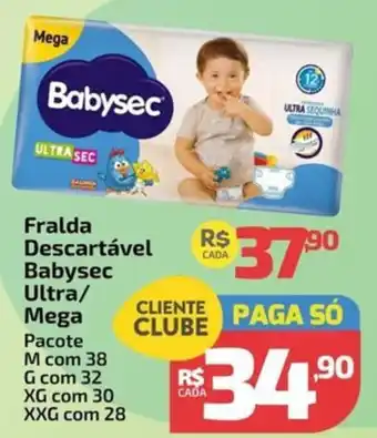 Supermercado Jacomar Fralda Descartável Babysec Ultra/ Mega oferta