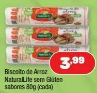 Costazul Supermercados Biscoito de arroz naturallife sem glúten sabores 80g oferta