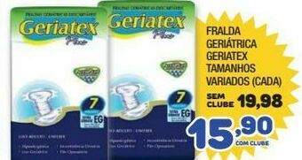 Costazul Supermercados Fralda geriátrica geriatex tamanhos variados oferta