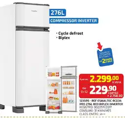 Macavi 123595-ref esmaltec RCD34 PRO 276l bco biplex inverter oferta