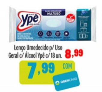 Lenco Umedecido p/ Uso Geral c/ alcool Ype c/18 un.