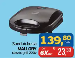 Cometa Supermercados Sanduicheira MALLORY classic grill 220v oferta