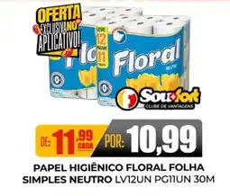 Fort Atacadista Papel higiênico floral folha simples neutro oferta