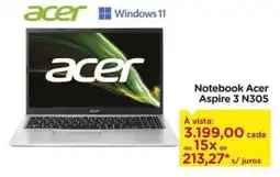 Carrefour Notebook Acer Aspire 3 N305 oferta