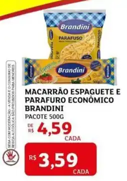 Assaí Atacadista Macarrão espaguete e parafuro econômico brandini oferta