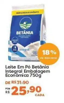 Mercadinhos São Luiz Leite Em Pó Betânia Integral Embalagem Econômica oferta