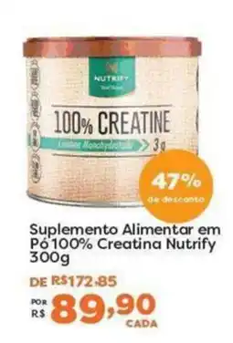 Mercadinhos São Luiz Suplemento Alimentar em Pó 100% Creatina Nutrify oferta