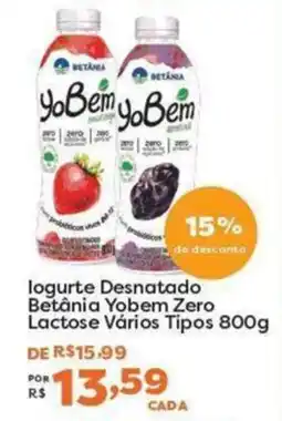 logurte Desnatado Betânia Yobem Zero Lactose Vários Tipos