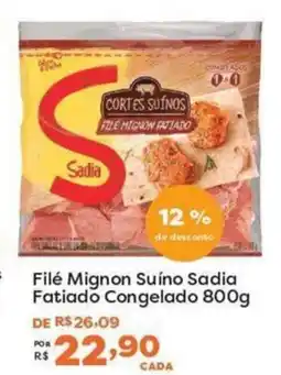 Filé Mignon Suíno Sadia Fatiado Congelado