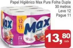 Mineirão Atacarejo Papel Higiênico Max Pure Folha Dupla 30 metros oferta