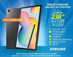 Lojas Cem Tablet samsung galaxy S6 LITE P620 oferta