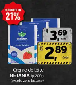 Cometa Supermercados Creme de leite BETÂNIA tp oferta