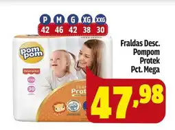 Fraldas Desc. Pompom Protek Pct. Mega