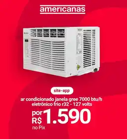 Lojas Americanas Ar condicionado janela gree 7000 btu/h eletrônico frio r32 - 127 volts oferta