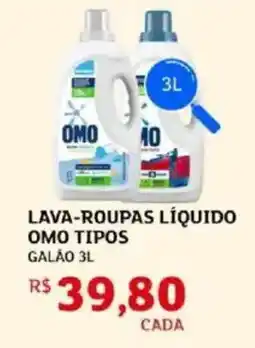 Lava-roupas líquido omo tipos galão