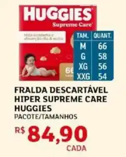 Assaí Atacadista Fralda descartável hiper supreme care huggies oferta