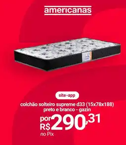 Lojas Americanas colchão solteiro supreme d33 (15x78x188) preto e branco - gazin oferta