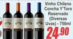 Serrano Supermercado Vinho Chileno Concha Y'Toro Reservado oferta