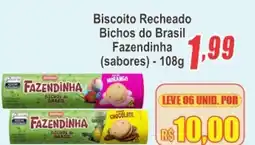 Serrano Supermercado Biscoito Recheado Bichos do Brasil Fazendinha (sabores) oferta