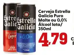 Confiança Supermercados Cerveja Estrella Galicia Puro Malte ou 0,0% Álcool lata oferta