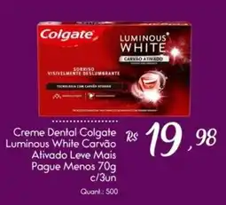 Giassi Supermercados Creme Dental Colgate Luminous White Carvão Ativado Leve Mais Pague Menos oferta