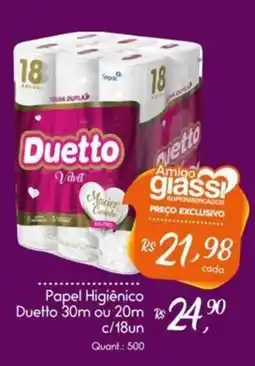 Giassi Supermercados Papel Higiênico Duetto 30m ou 20m oferta