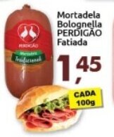 Supermercados Nori Mortadela Bolognella Perdigao fatiada 100g oferta