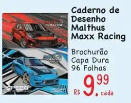 Supermercados Mateus Caderno de Desenho Malthus Maxx Racing oferta